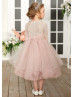 Dusty Pink Lace Tulle Flower Girl Dress